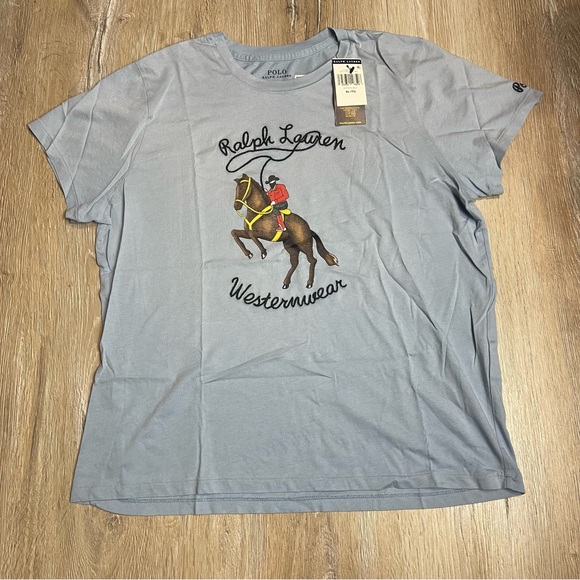 Polo Ralph Lauren Women’s 
Westernwear Graphic Short Sleeve T-Shirt Blue Size XL - Picture 4 of 12